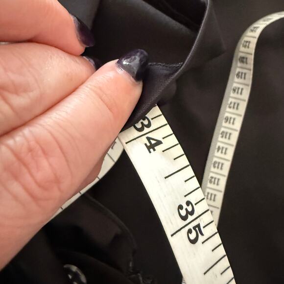 BARDOT | Black Satin One Shoulder Ruffle Sleeve Mini Cocktail Dress LBD | Size 6 - Picture 10 of 10